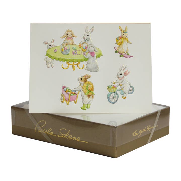 Egg Bunny Workshop Easter Card for wholesale by PAULA SKENE DESIGNS