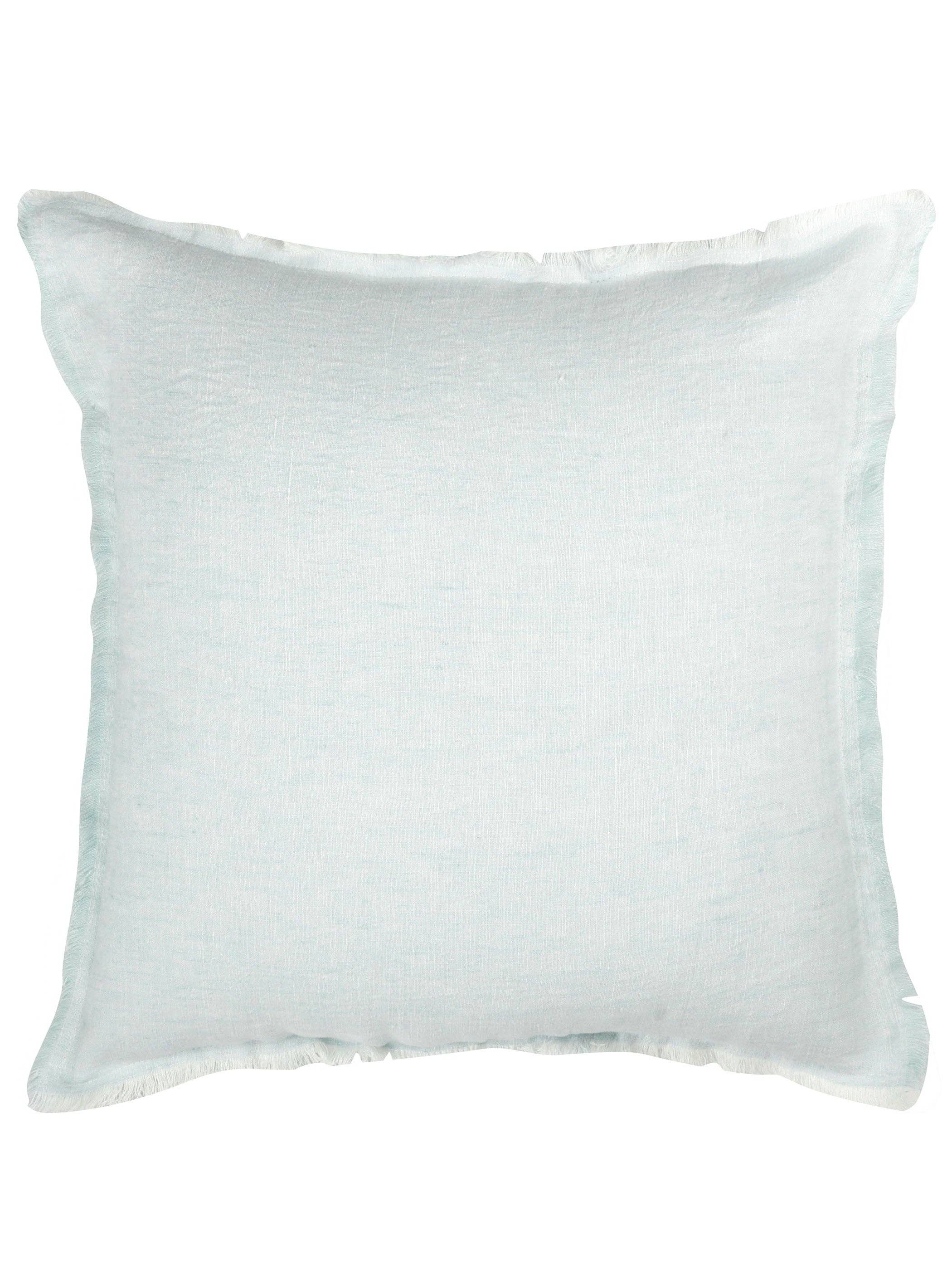 Anaya Home - Wholesale Throw/Decorative Pillow - Light Aqua Fringe Soft Linen Pillow10