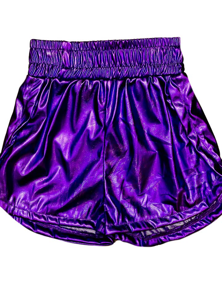 Short métallisé violet pour la vente par Belle Cher
