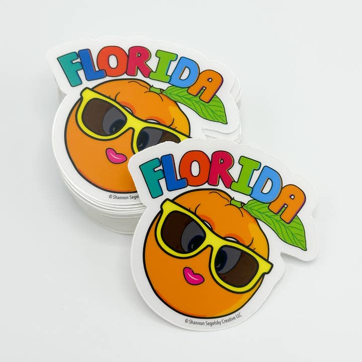 Shannon Segelsky Creative - Wholesale Sticker - Florida Orange - Clear Vinyl Sticker