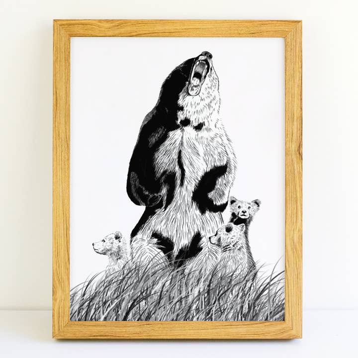 Bear Art Print for wholesale by MeerCatArt