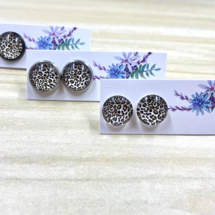 Leopard Print Studs for wholesale by Only Once Originals