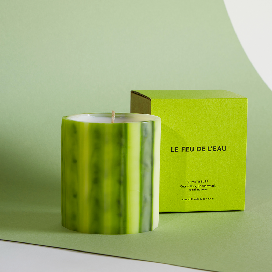 Le Feu De L'eau - Wholesale Jar/Filled Candle - Chartreuse, 15oz wax vessel1