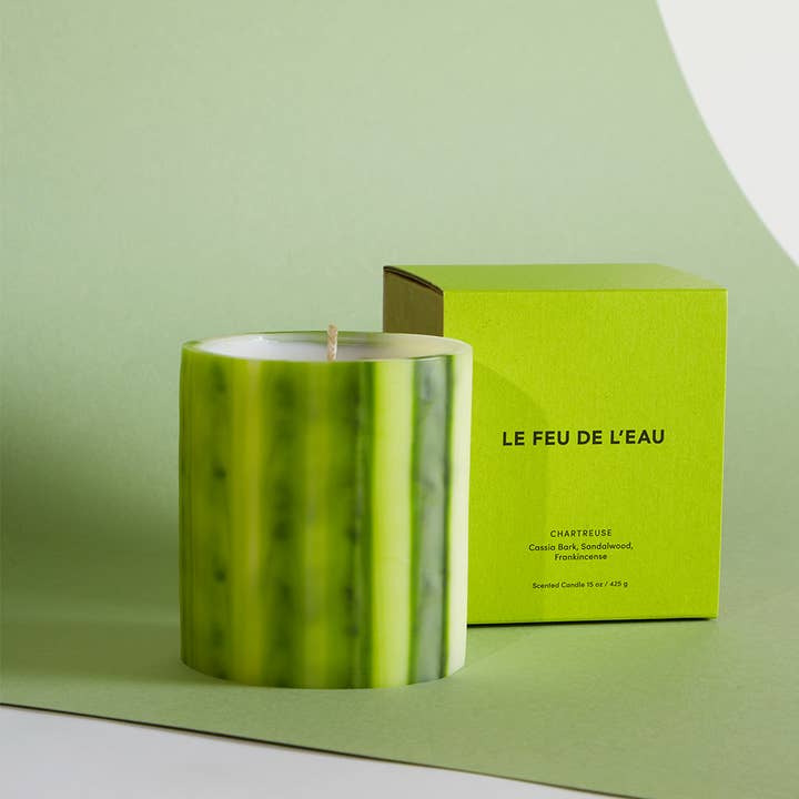 Le Feu De L'eau - Wholesale Jar/Filled Candle - Chartreuse, 15oz wax vessel1