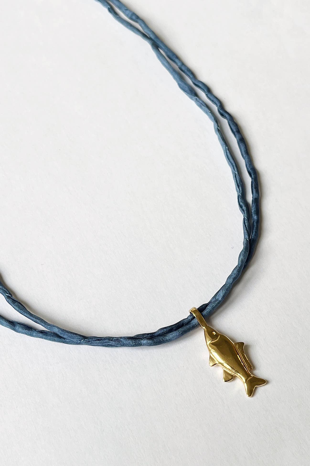 Kara Yoo - Wholesale Pendant/Charm Necklace - Lucky Fish on Raw Silk2