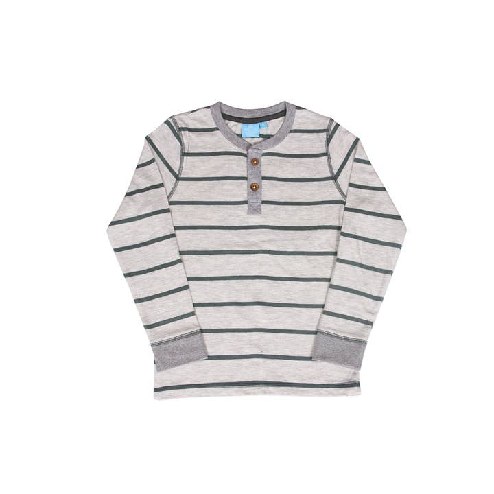 Bear Camp - Wholesale T-Shirt - Kids - Leo Long Sleeve Striped Henley - 2 colors Toddler & Boys