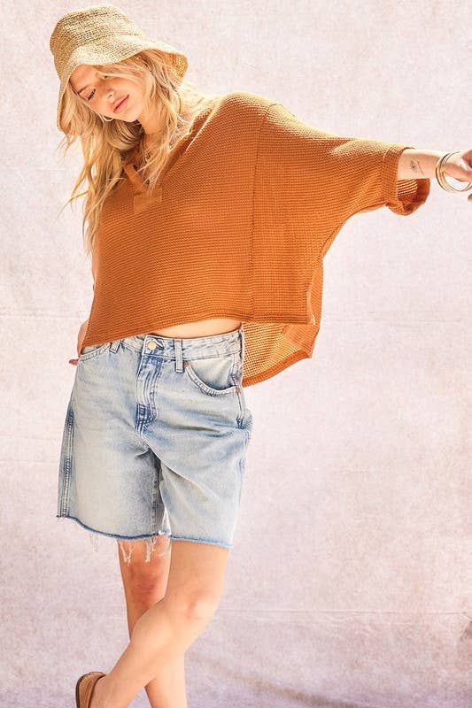 ILLA ILLA - Wholesale Gebreide top - Dames - Gebreide top met wafel2