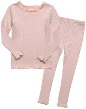 Shirring Modal Peach Long Sleeve PJ's for wholesale on Faire0