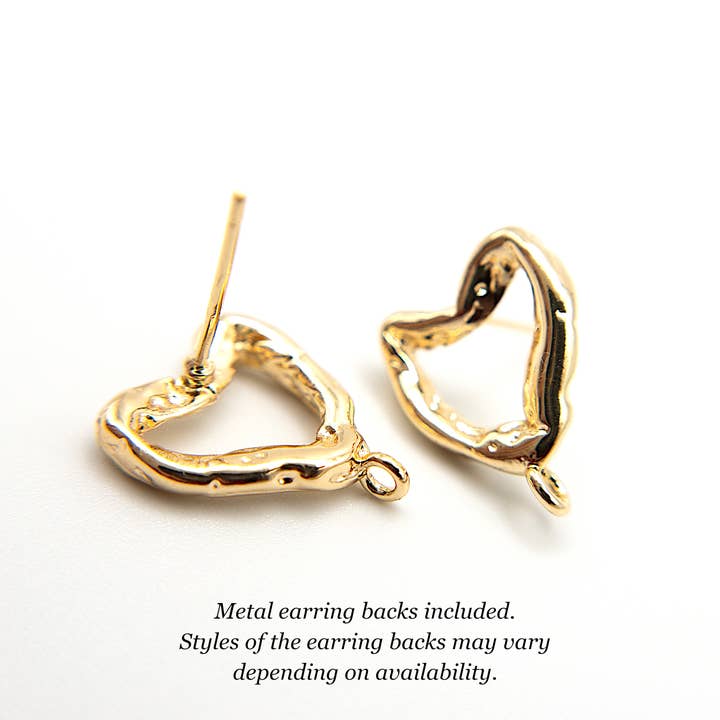 UBNY Collection – wholesale Stud/post earrings – Molten Heart Stud Earring Findings • 925 Silver Posts