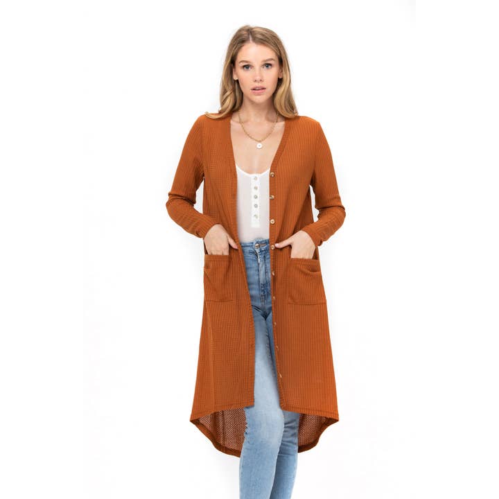 ROLYPOLY - Wholesale Cardigan - Women's - Long Sleeve Button Down Knit Cardigans with Pockets