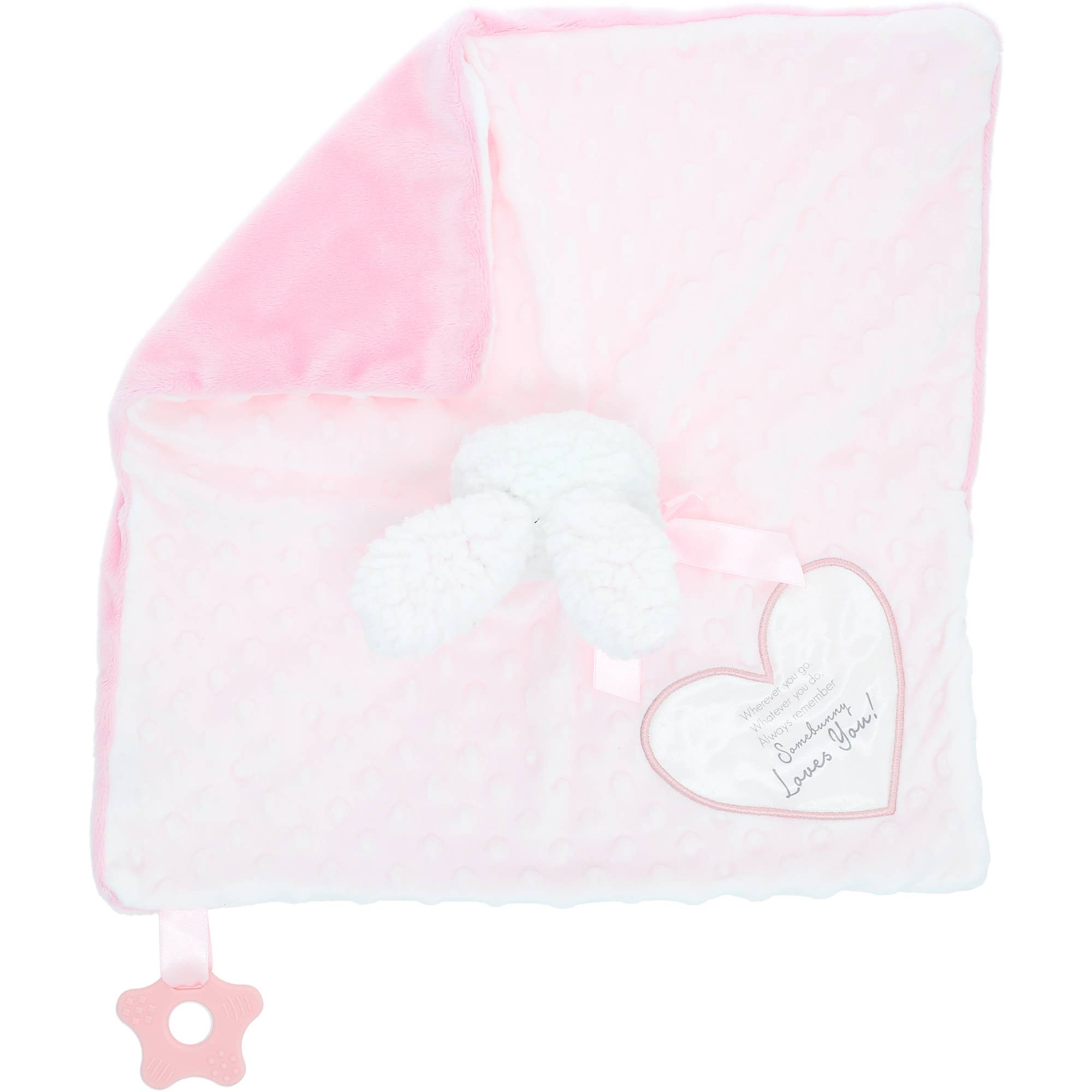 Pavilion - Wholesale Stuffed/Plush Toy - Kids & Baby - Somebunny Pink Lovey - Lovey Blanket Bunny with Teether8