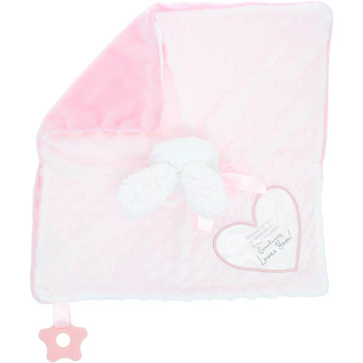Pavilion - Wholesale Stuffed/Plush Toy - Kids & Baby - Somebunny Pink Lovey - Lovey Blanket Bunny with Teether8