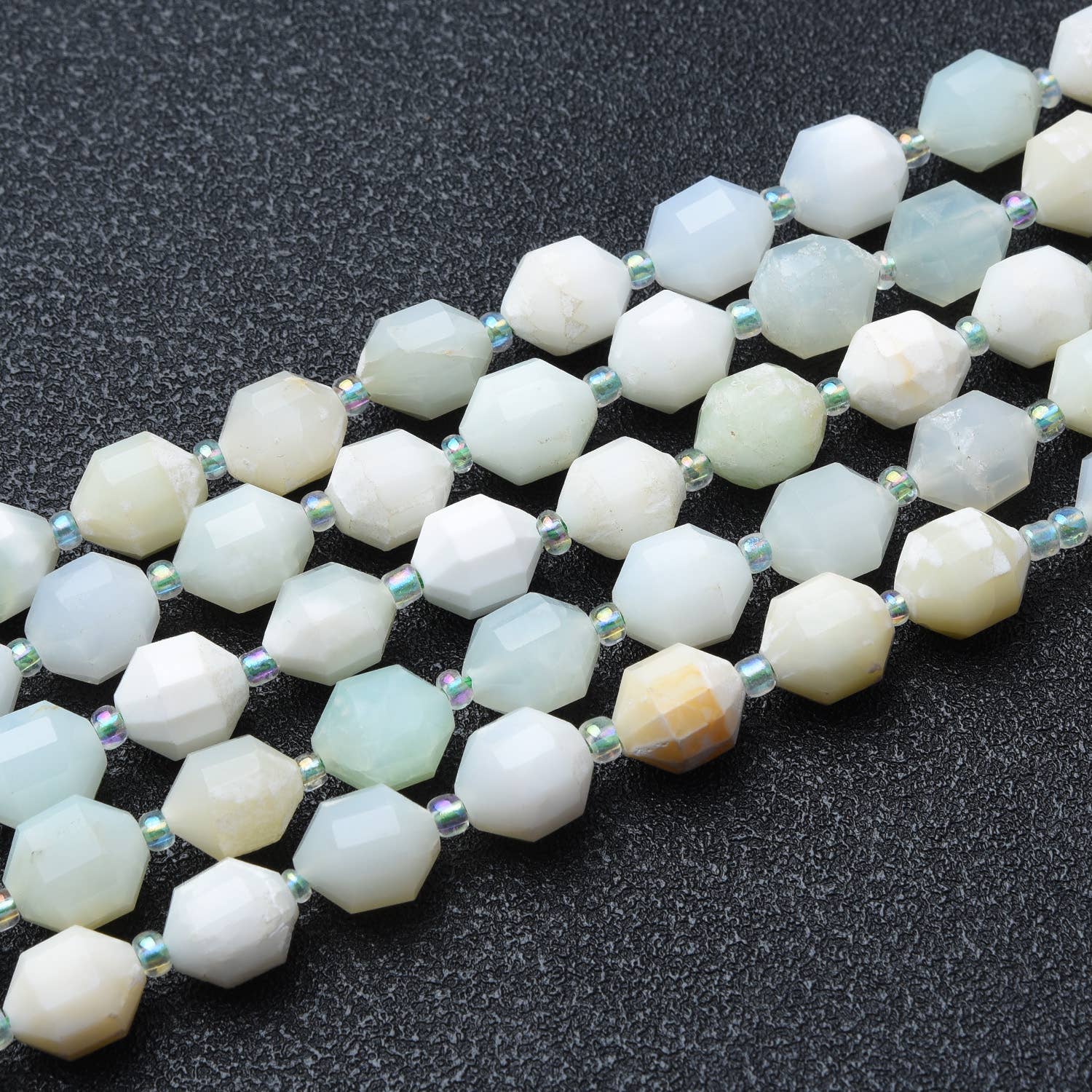 Beads Creation - Wholesale Beads - Opalite Faceted Prism Cut Gemstone Beads Strand GRN6362