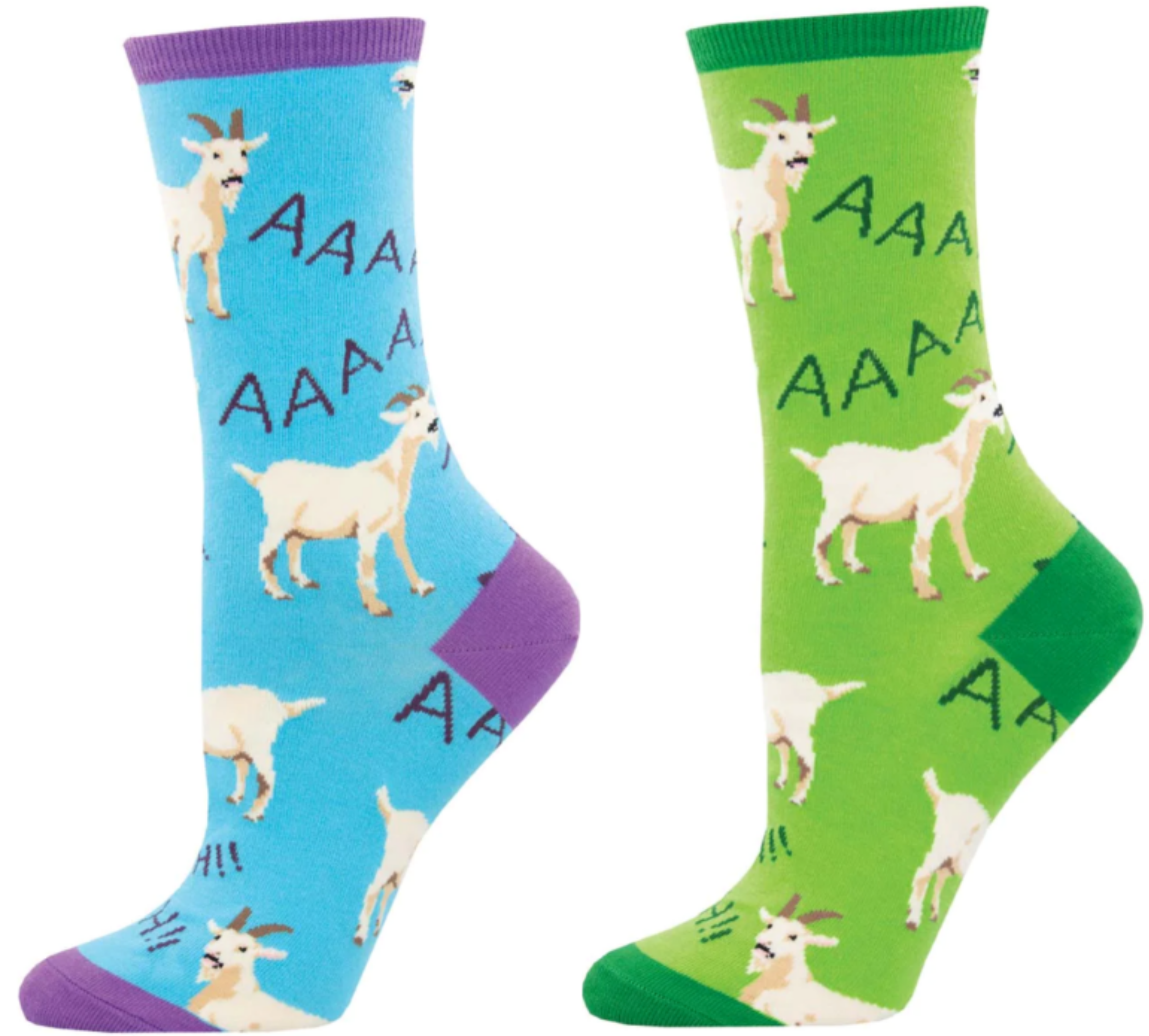 Animal Crackers – wholesale Socks – Women's – Women's Goat socks 'Screaming Goats' design by Socksmith, One Size, quality cotton mix0