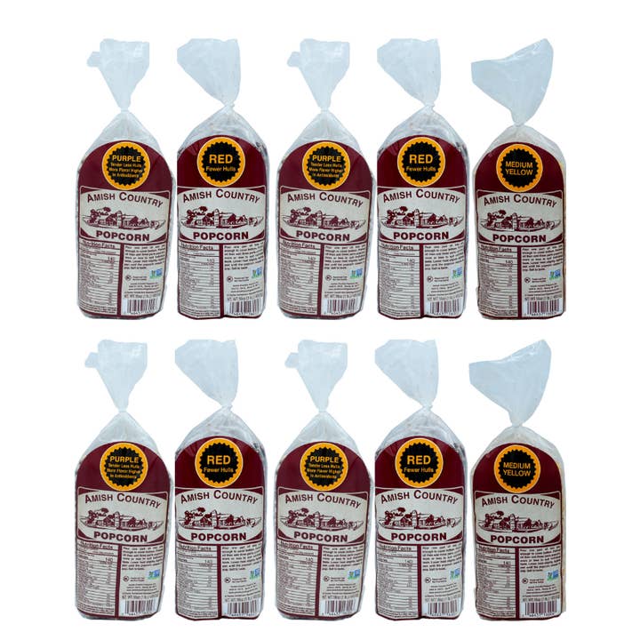 Amish Country Popcorn - Wholesale Popcorn - Mixed Case of 1lb Bags of Popcorn