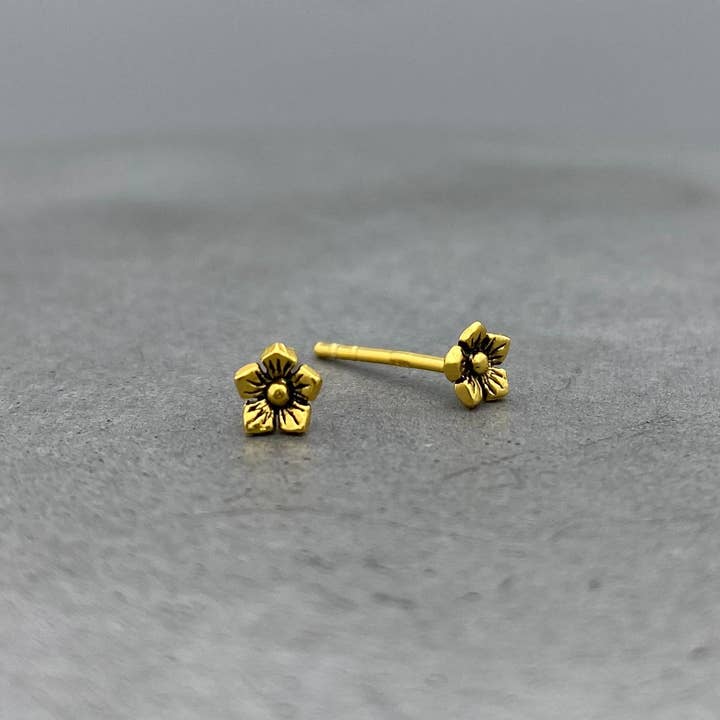 Something Silver - Wholesale Stud/Post Earrings - Little Jasmine Flower Studs