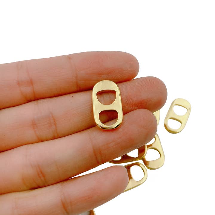 Beads Creation - Wholesale Individual Charm/Pendant - Gold Soda Pop Tab Charm,Soda Pull-Tab Pendant Jewelry CP12942