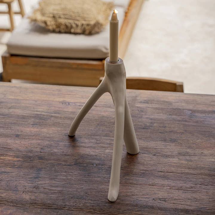 Bazar Bizar Living - Wholesale Candle Holder - The Triple Twig Candle Holder - White2