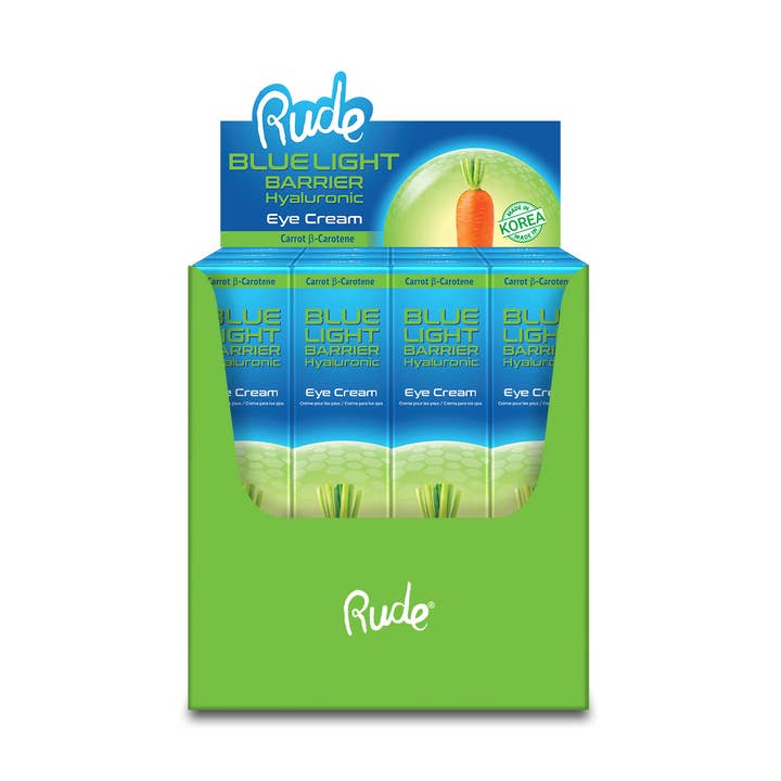 Blue Light Barrier Hyaluronic Eye Cream Paper Display, 12pcs for wholesale by Rude Cosmetics