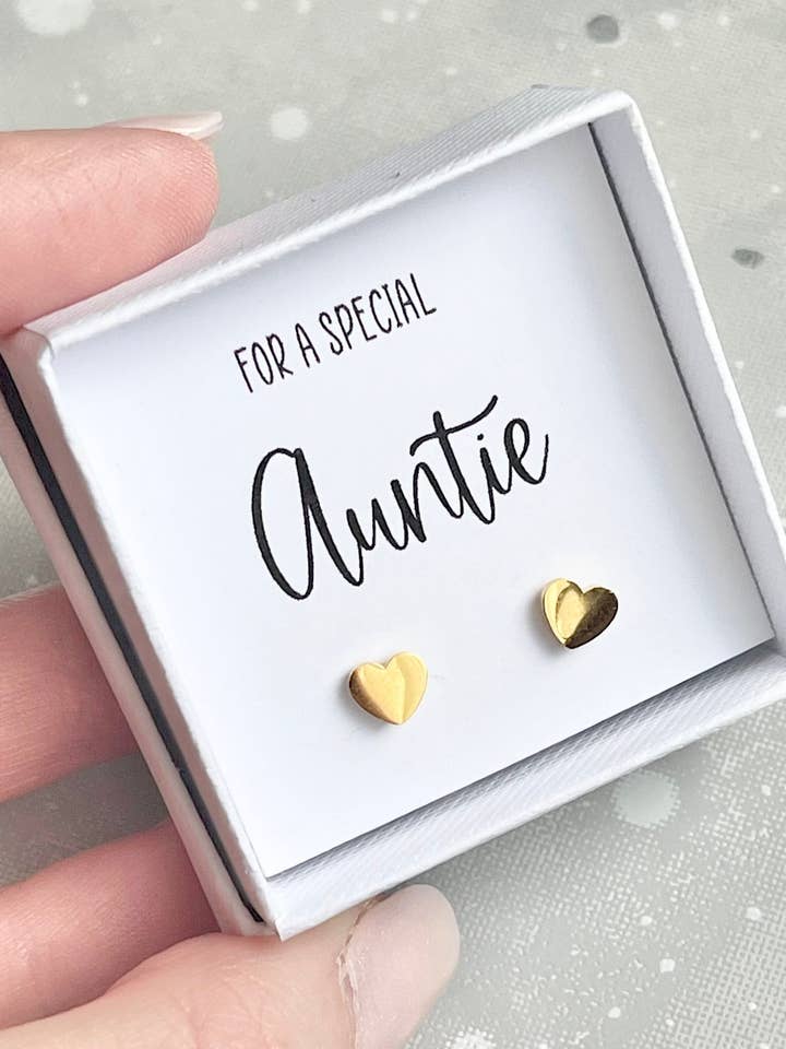 Boucles d'oreilles à tige spéciales en forme de cœur pour tante, cadeau d'anniversaire pour la vente par The Gift Club