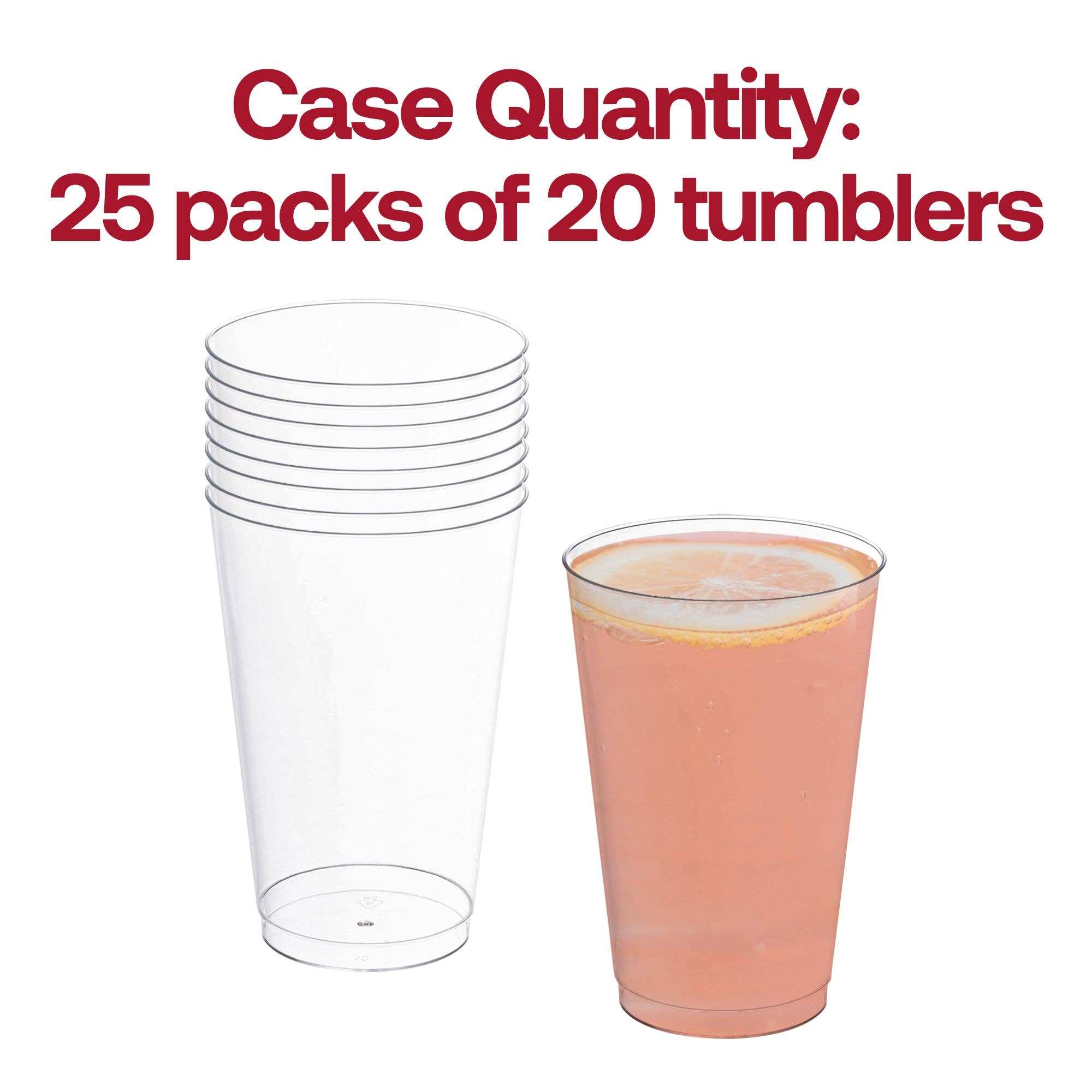 Smarty had a Party - Wholesale Disposable Cup - 14 oz. Crystal Clear Plastic Disposable Party Cups - 20 pcs4