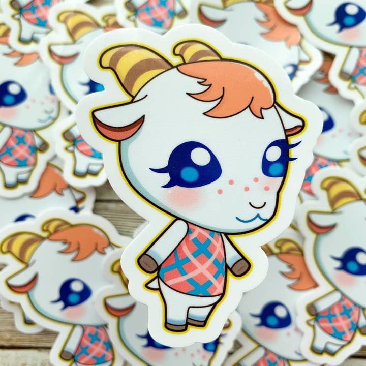 Chèvre Animal Crossing Vinyl Sticker / New Horizons / ACNH / Waterproof for wholesale by Trash Goblin