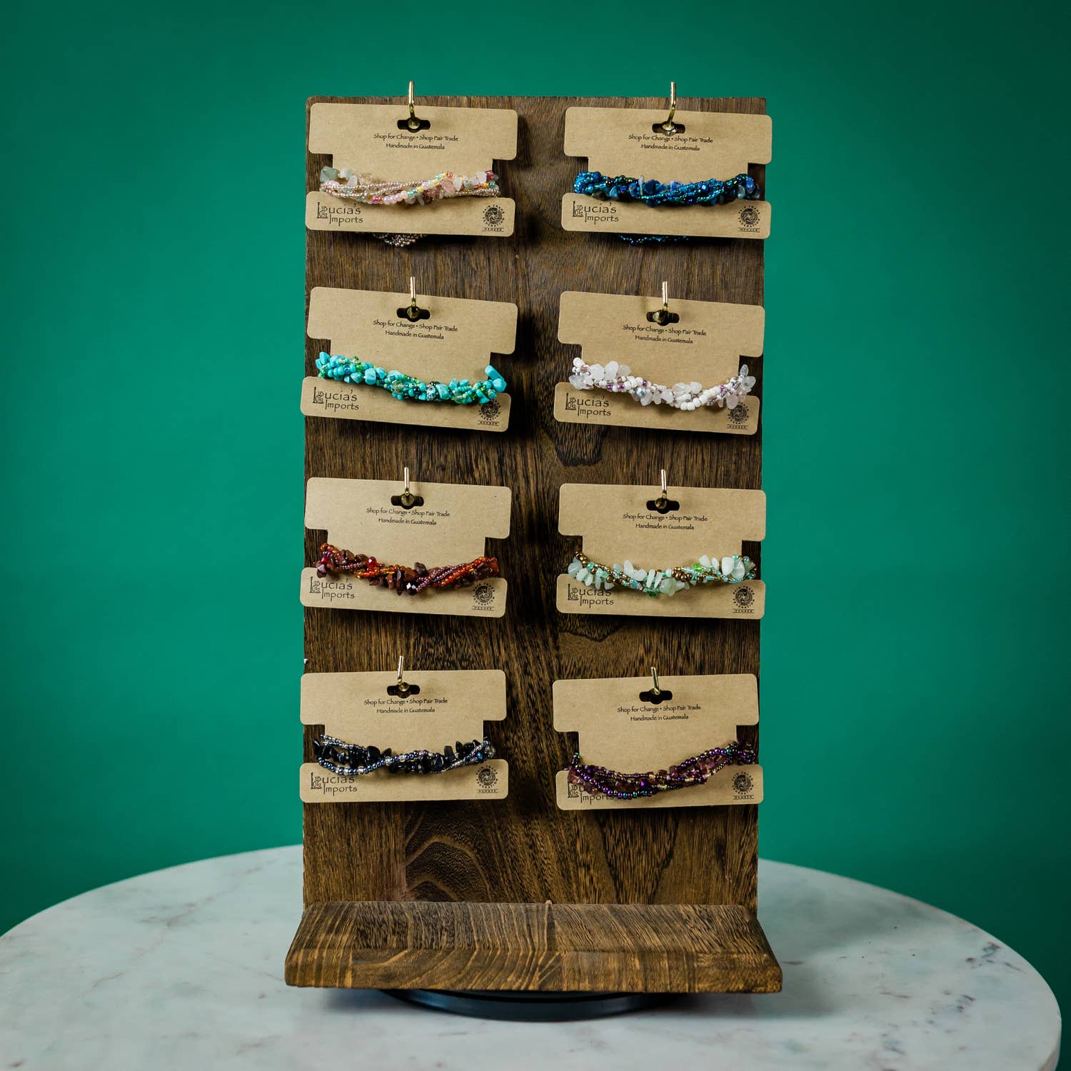 Lucia's Imports - Wholesale Jewelry Stand & Display - Magnetic Bracelet Collection Wooden Display Spinner2