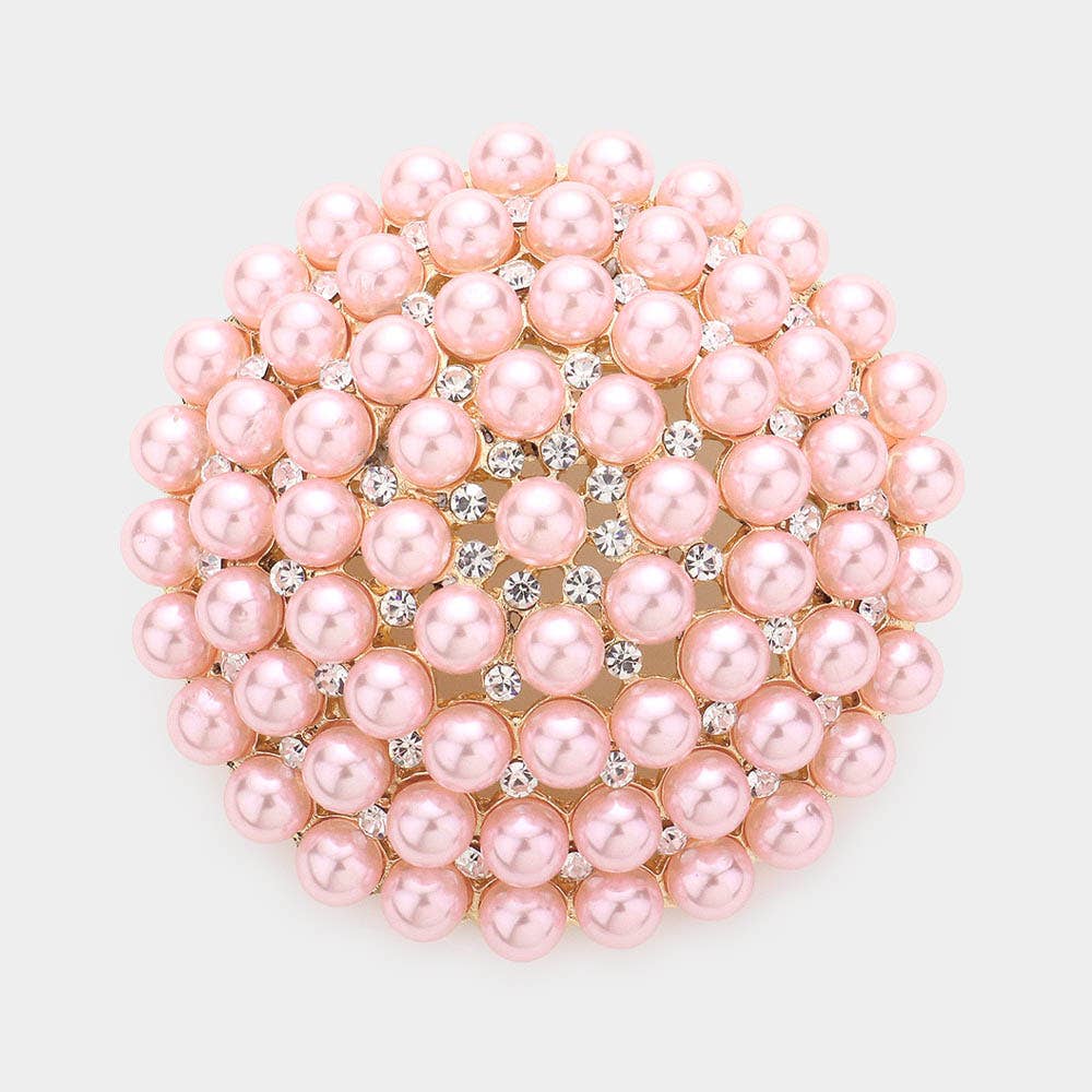 Sensibling Corp. – Großhandel Broschen – Perlen-Cluster-Rundnadel-Brosche5