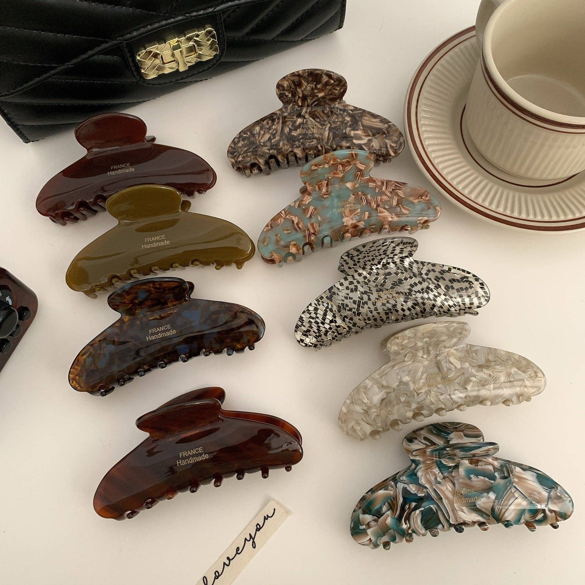 Dipped Shop - Vendita all'ingrosso Fermaglio per capelli - Donna - Clip ad artiglio a pois color caramello floreale DPJC49