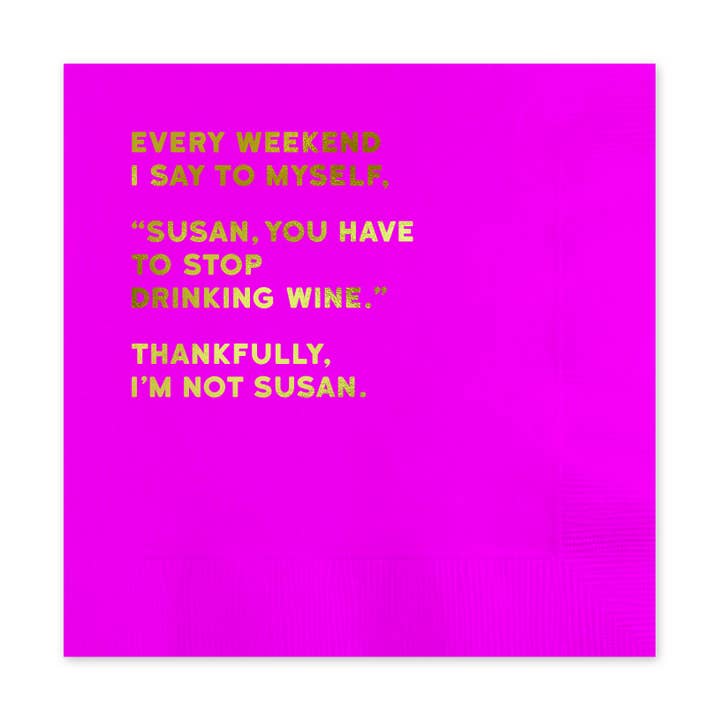 Serviettes Susan Humor (Paquet de 20) pour la vente par Redback Cards Canada - ALL Duties and Tariffs Paid