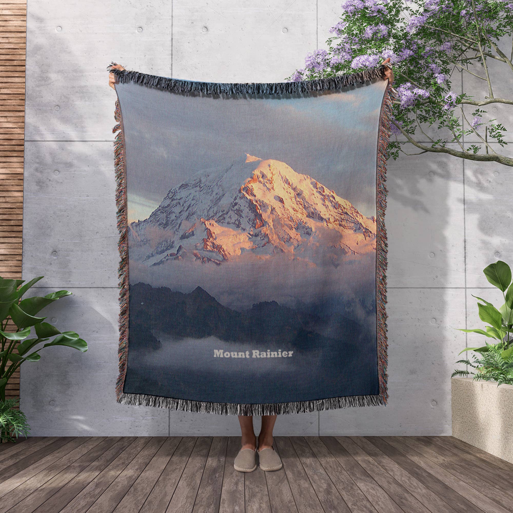 3dRose - Wholesale Throw Blanket - 3dRose, Mount Rainier Through the Clouds - Mount Rainier National Park, Blanket2