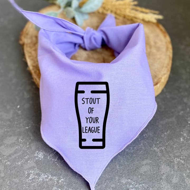 Stout Of Your League Beer Themed Dog Bandana for wholesale by Craft Beer Pet Gear