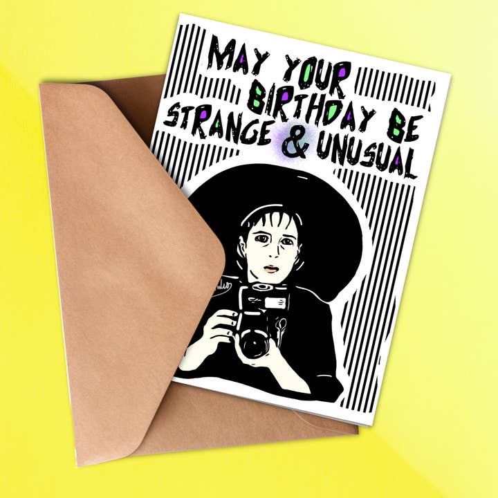 Strange and Unusual Birthday Card for wholesale by Junkyard Bunnie LLC