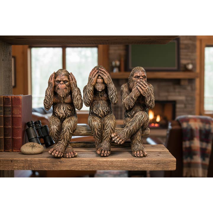 Bigfoot See No Evil, Hear No Evil, Speak No Evil Figurine for wholesale by De Leon Collections
