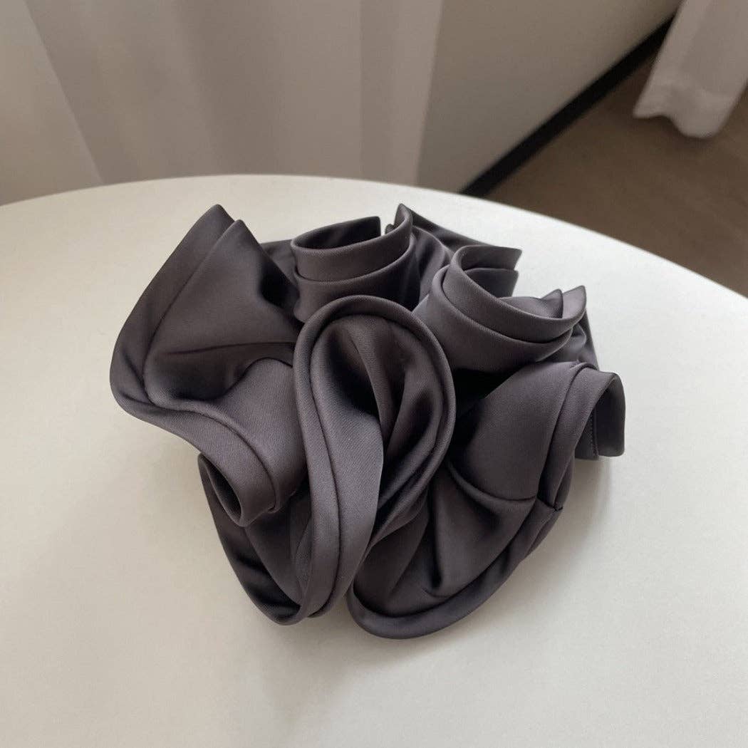 WEST AUSSIE SUPPLIES - Wholesale Scrunchie - Women's - GIFTY - Solid Color Satin Scrunchie with Ruffle Detail2