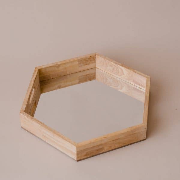 Q Toys - Wholesale Wood Toy - Kids - Hexagonal Mirror Trays Set of 3