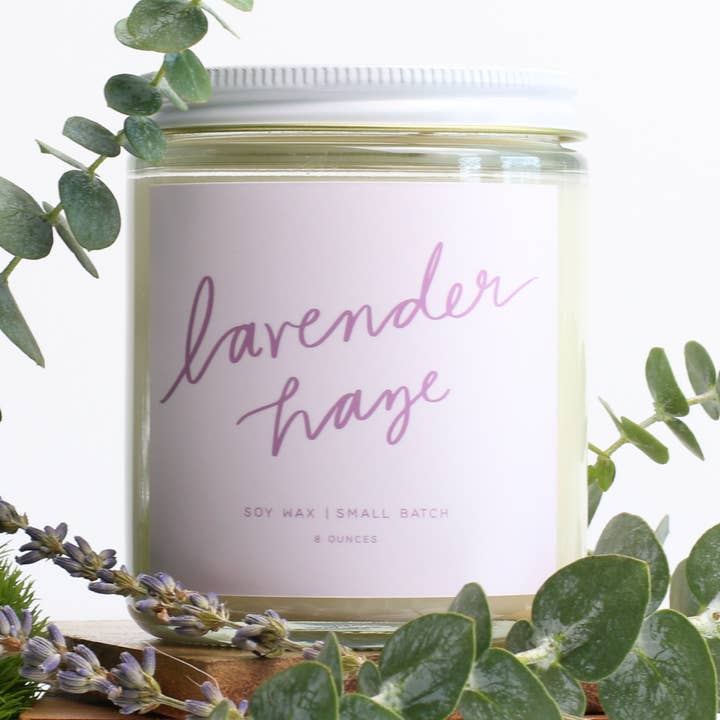 Lavender Haze - 8oz Soy Candle for wholesale by Poured Goods