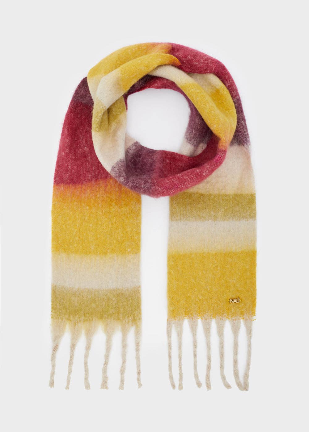 NALI' - Wholesale Scarf - Women's - STRIPES SCARF ORANGE/BLACK - N603