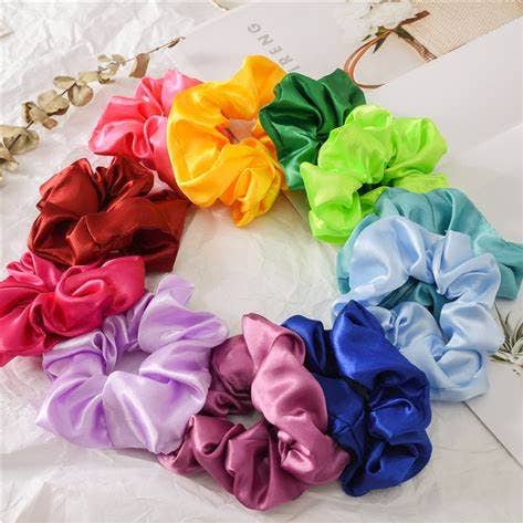 Meghcraft - Vendita all'ingrosso Scrunchie - Donna - Elastici per capelli - Elastici in raso Bulk-Silk Scrunchy per panini0