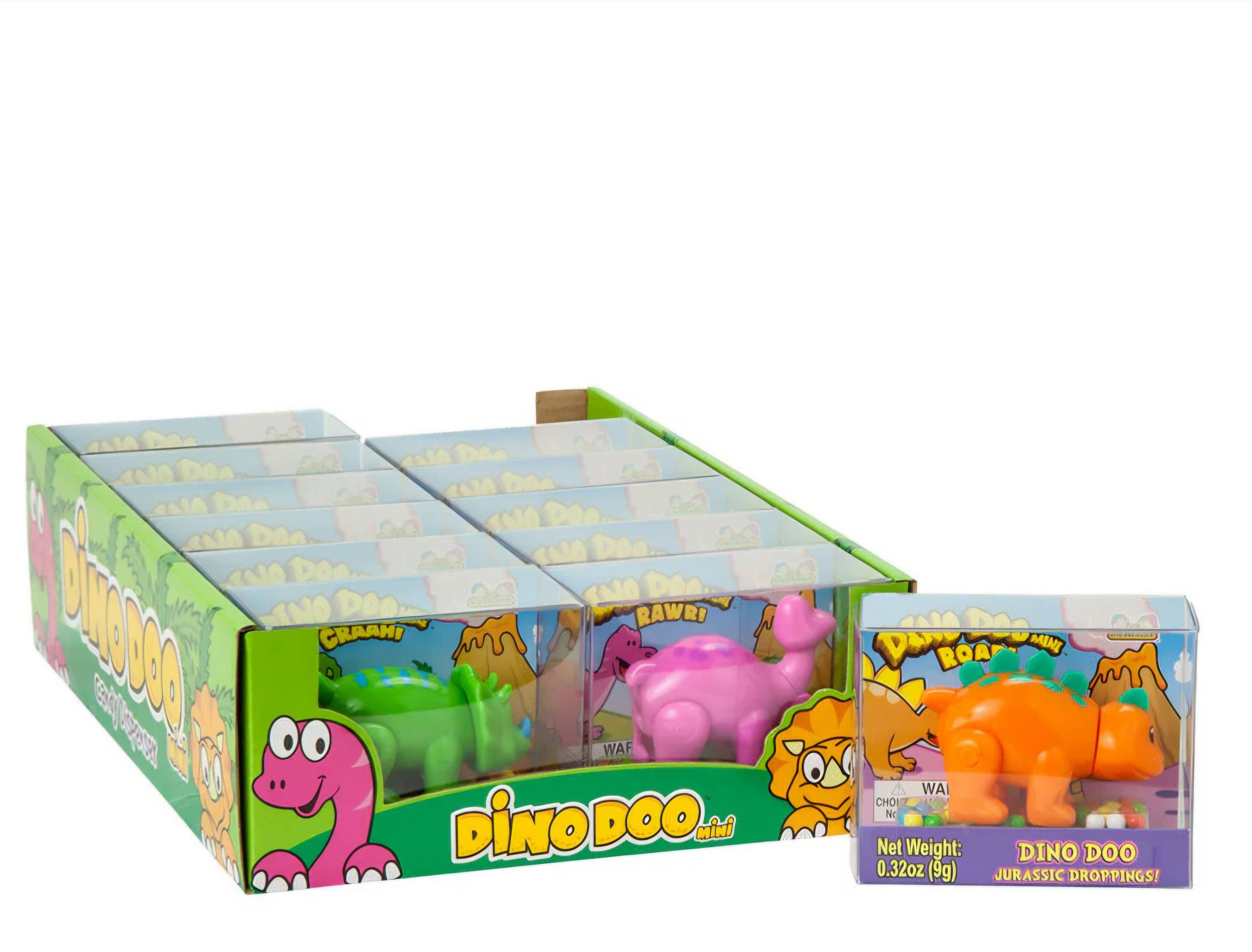 Majestic Wholesale - Vente Bonbons durs - Distributeur de Bonbons Mini Dino Doo – 0,32oz, 12CT Friandise Amusante0