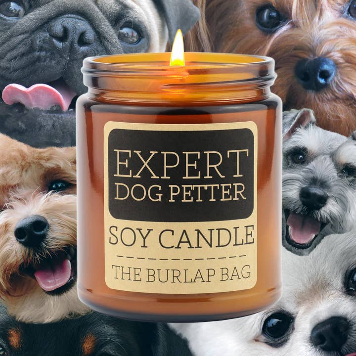 The Burlap Bag - Vente Bougie en bocal - Expert Dog Petter - Bougie au soja 9 oz0