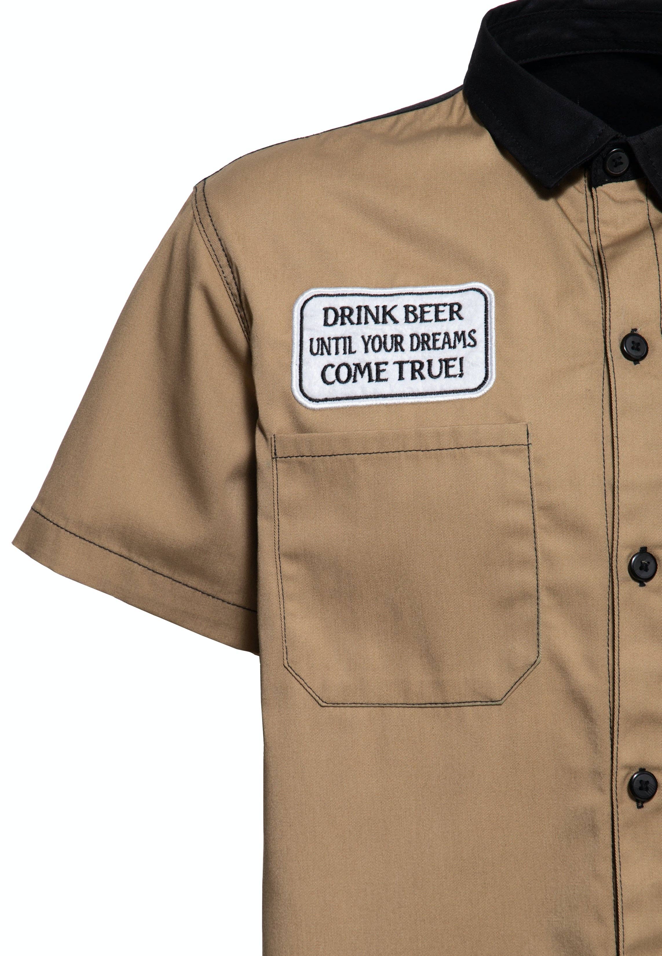 KING KEROSIN - Wholesale Shirt - Men's - Workwear short sleeve shirt “All You Need is Beer”2