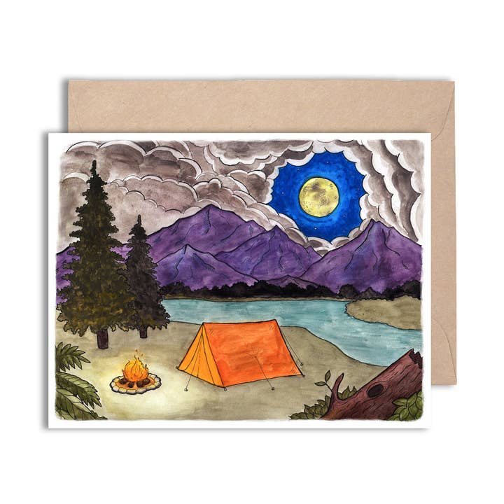 Camping Card for wholesale by Jodi Lynn's Emporium of Doodles