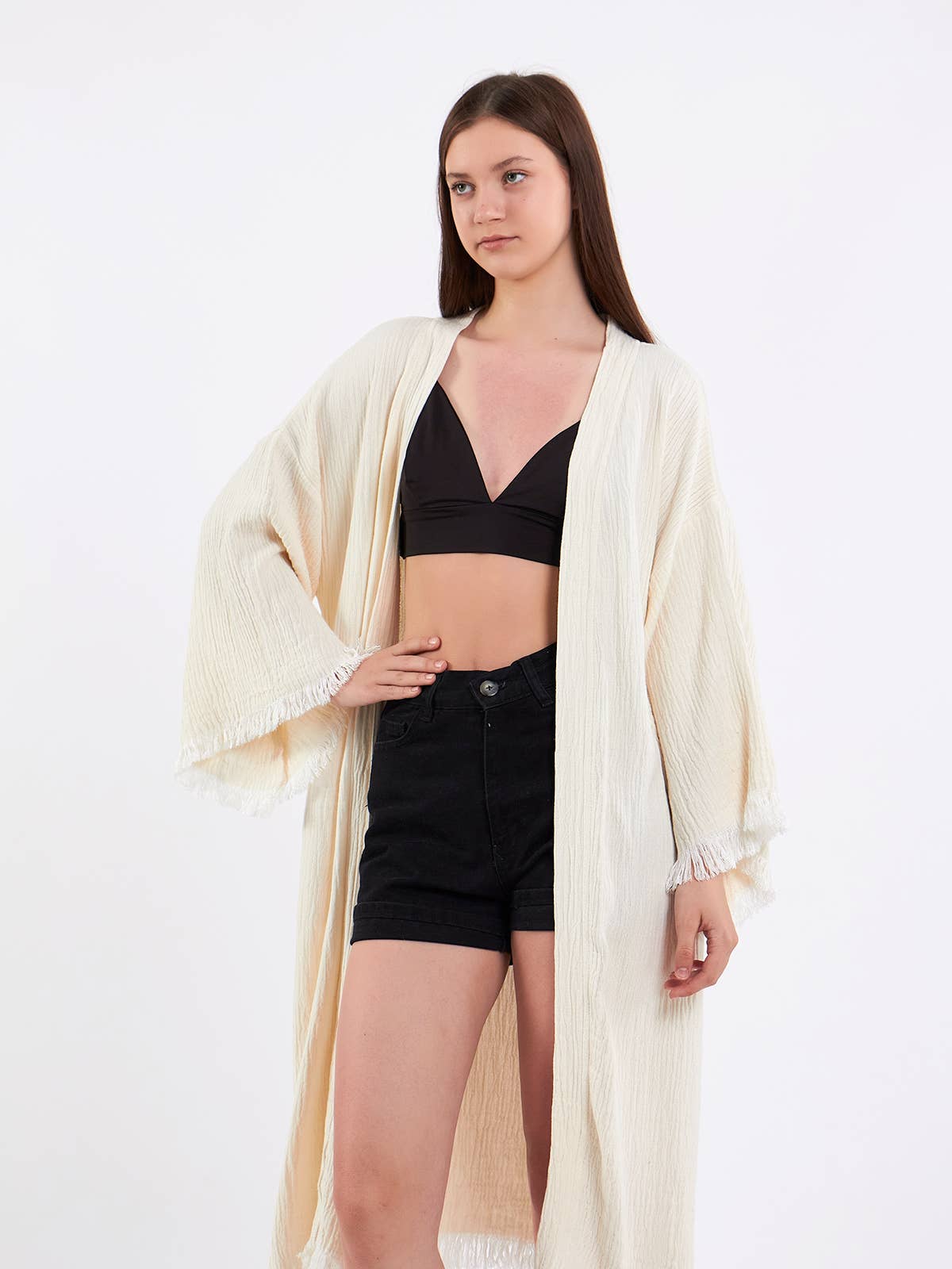 Yaz Concepts – Großhandel Kimono – Damen – Weißer Kimono-Bademantel mit Braut-Schriftzug für die Brautparty9