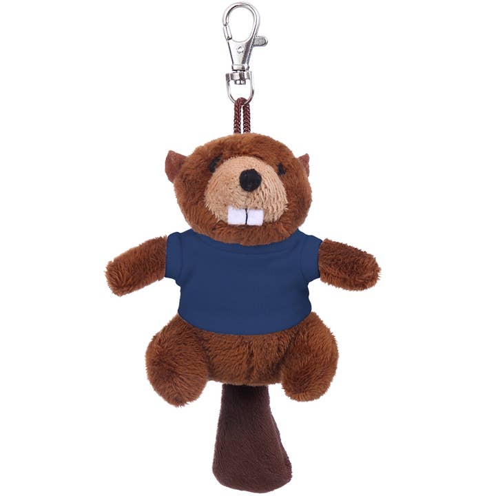 Plushland - Wholesale Keychain - Unisex - 4" Tiny Beaver Keychain Plush with Customizable T-shirts6