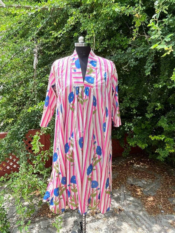 Bhawana Handicrafts - Wholesale Dress - Women's - Indian Cotton Floral Block Print Handmade Circle Long Dress0