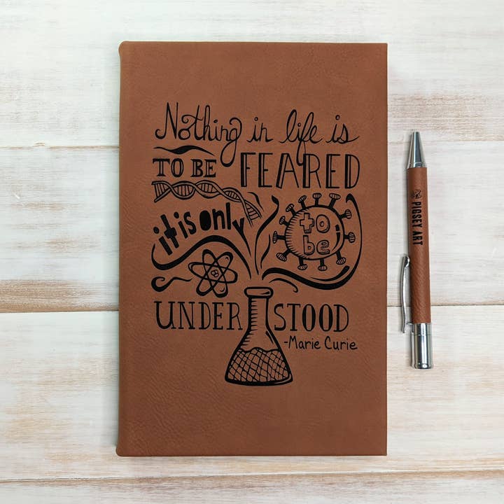 Nothing is to be Feared - Vegan Leather Journal, Small for wholesale by Pigsey Art