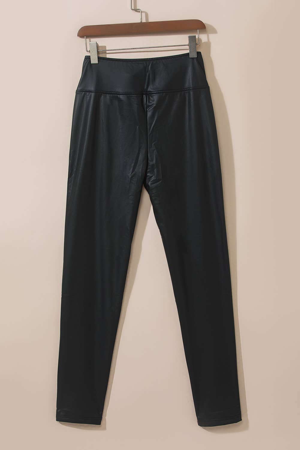 Black Faux Leather Skinny Leggings for wholesale on Faire4