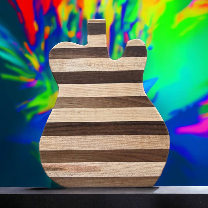 ELECTRIC GUITAR SHAPED MEDIUM CHARCUTERIE/CUTTING BOARD for wholesale by TG Designs