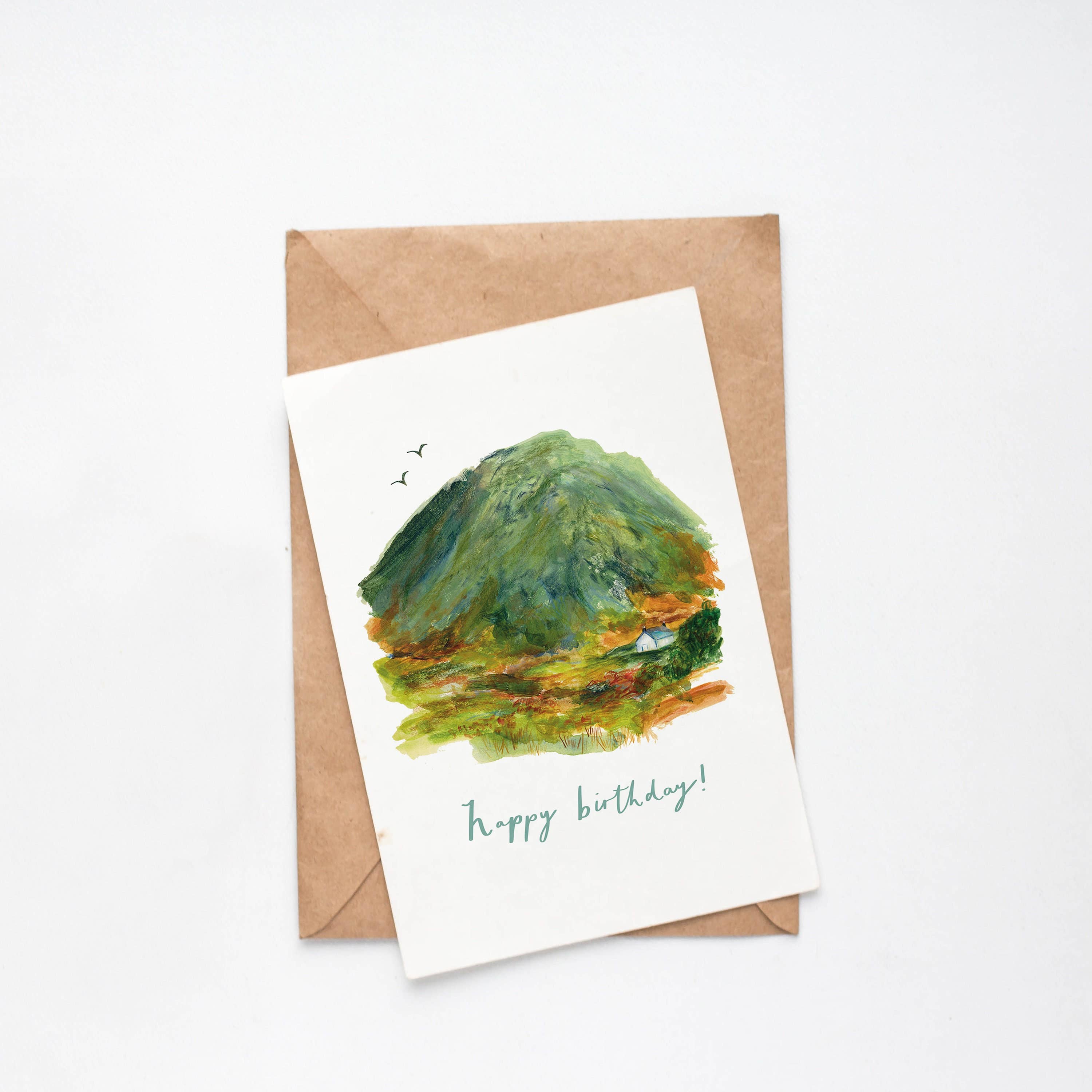 Hannah Green Illustration – wholesale Birthday card – Mountain Birthday Card0